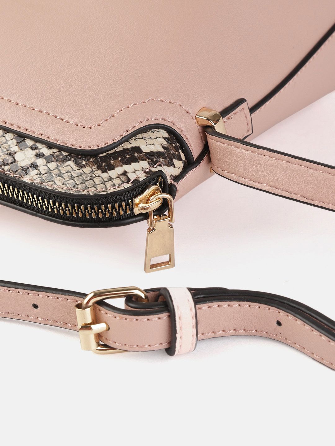 DressBerry Peach-Coloured Solid Sling Bag