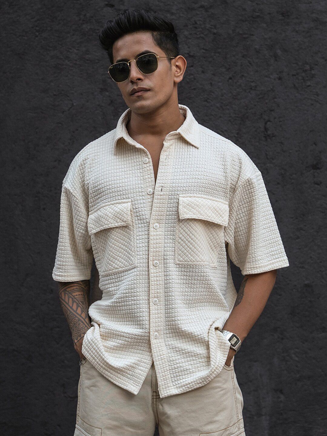 Powerlook Men Horizontal Stripes Opaque Striped Casual Shirt