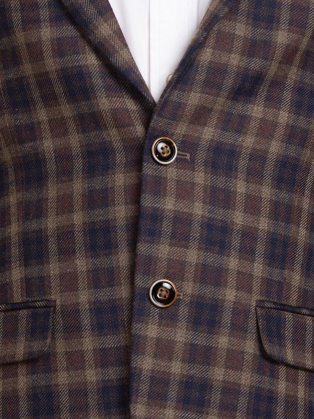 Park Avenue Men Checked Super Slim-Fit Single Breasted Blazer