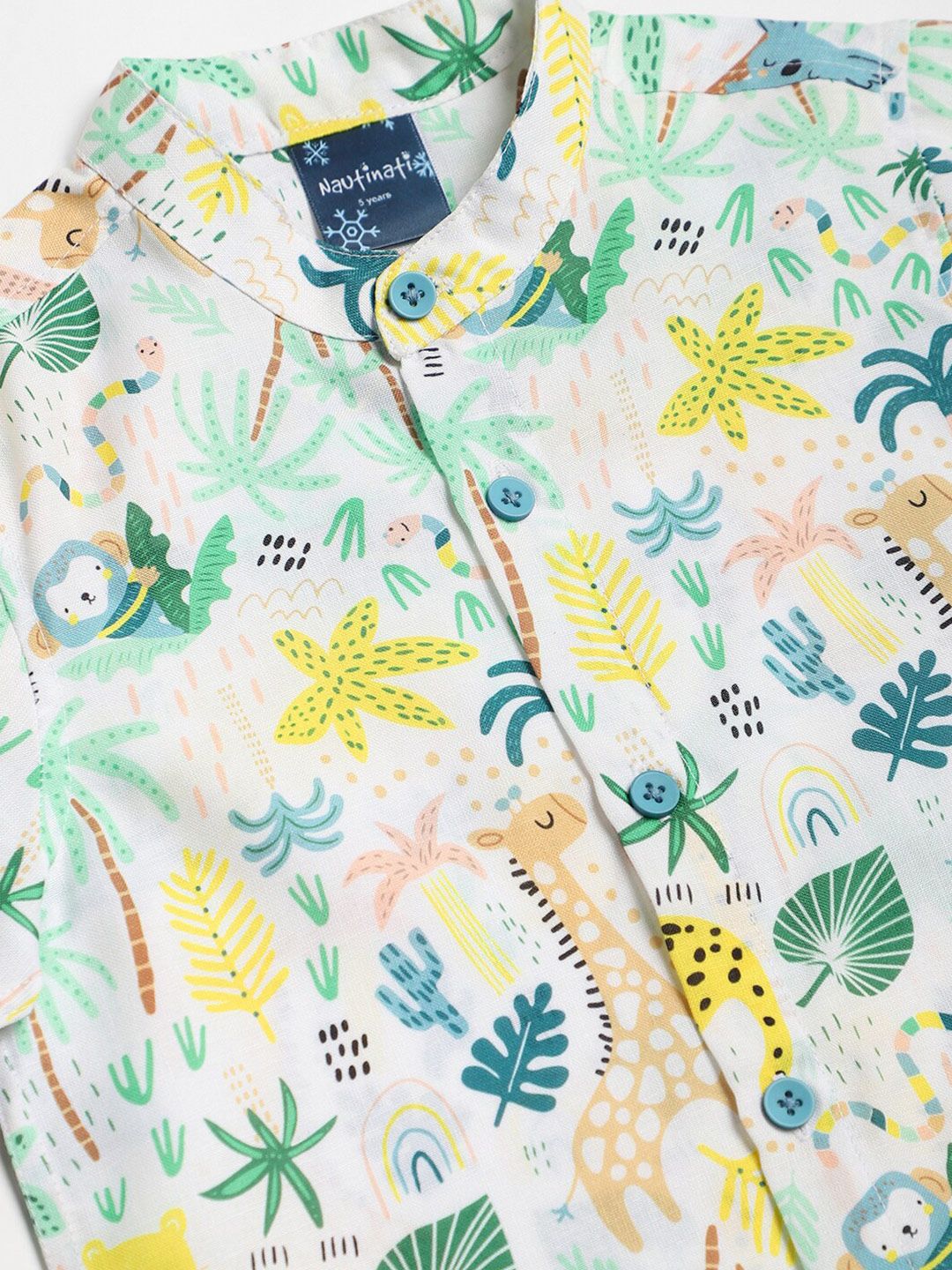 Nauti Nati Boys Printed Shirt with Shorts