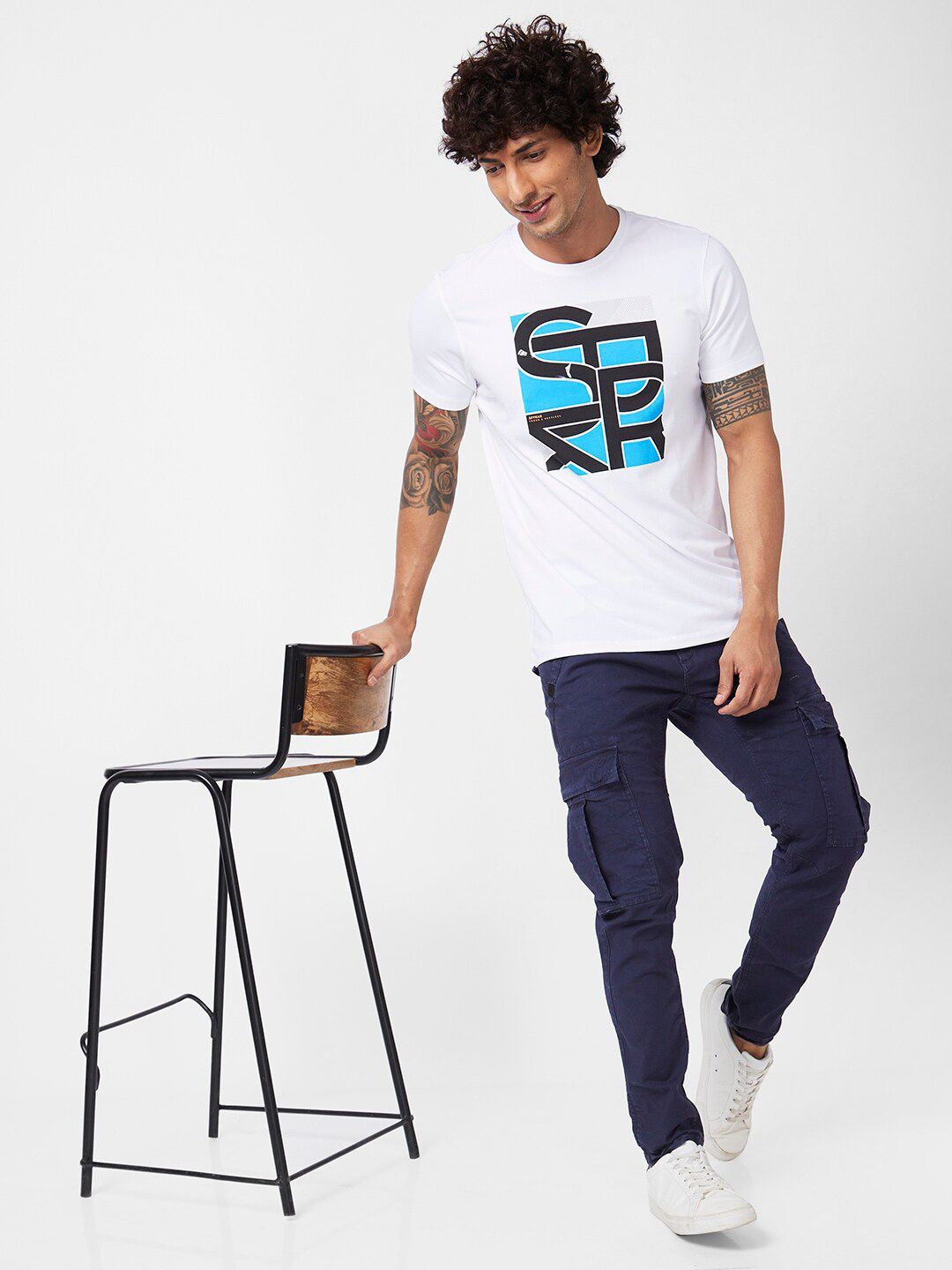 SPYKAR Typography Printed Slim Fit Cotton Casual T-Shirt