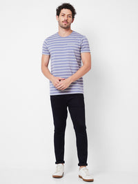 SPYKAR Striped Cotton Slim Fit T-shirt