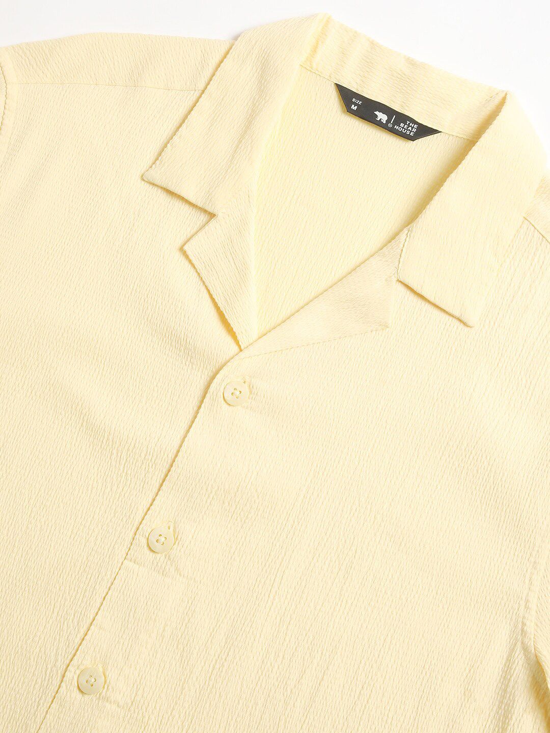 THE BEAR HOUSE Cuban Collar Solid Regular Fit Casual Shirt