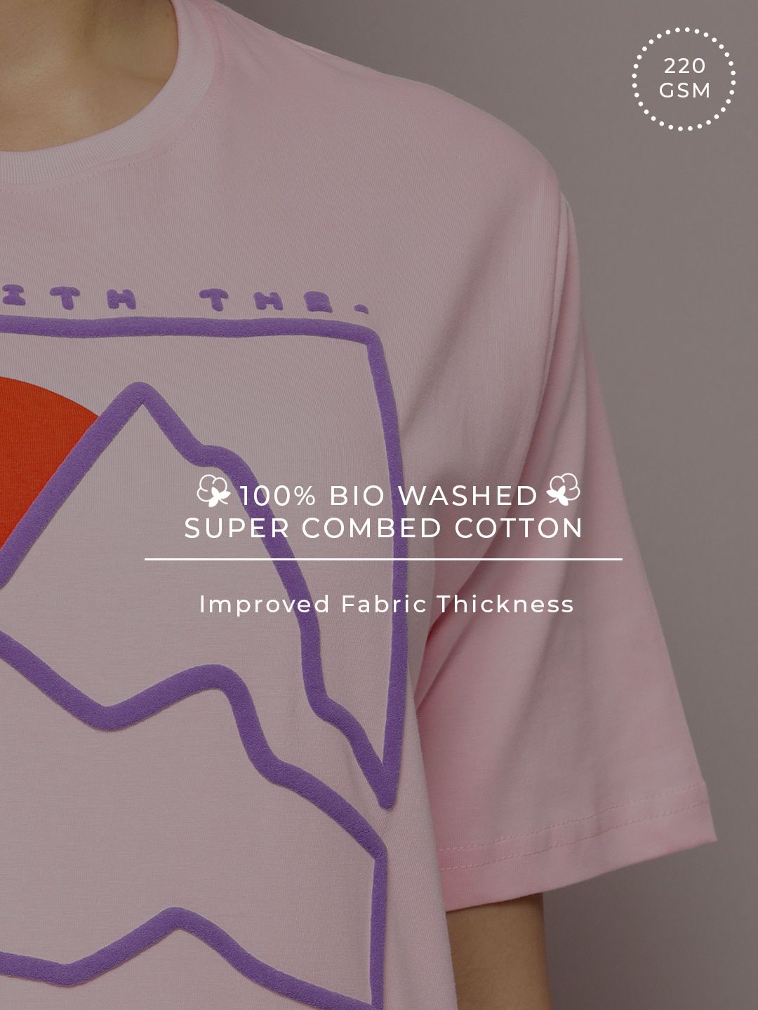 DILLINGER Graphic Printed Embossed Oversized Pure Cotton T-Shirt