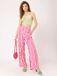 DressBerry Y2K Babe Halter Tie-Up Printed Crop Top