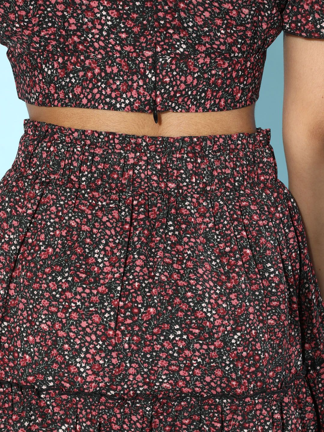 Berrylush Black Floral Co-ord Dress