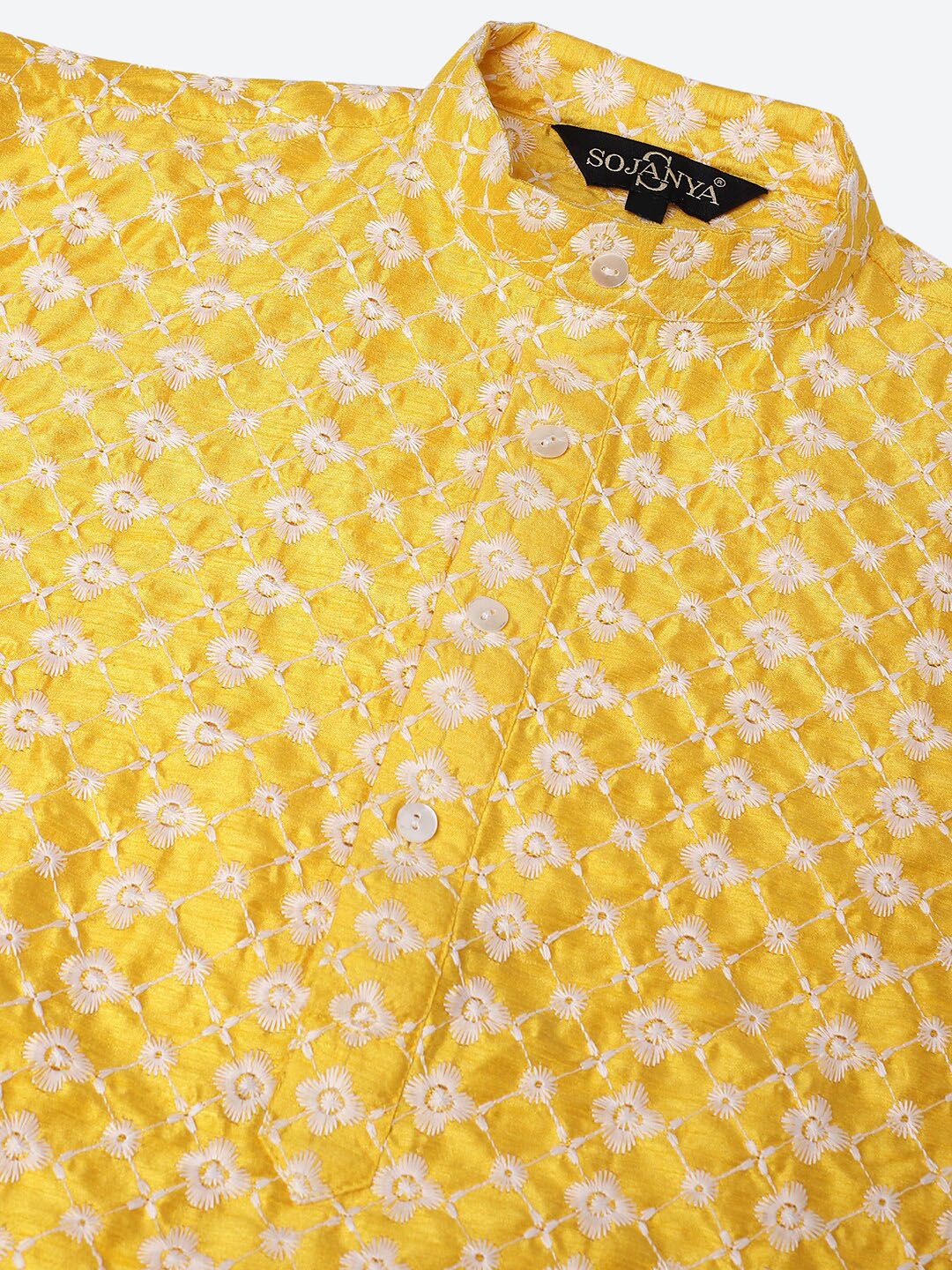 SOJANYA Kurta Kolar Mandarin Sulam Bunga
