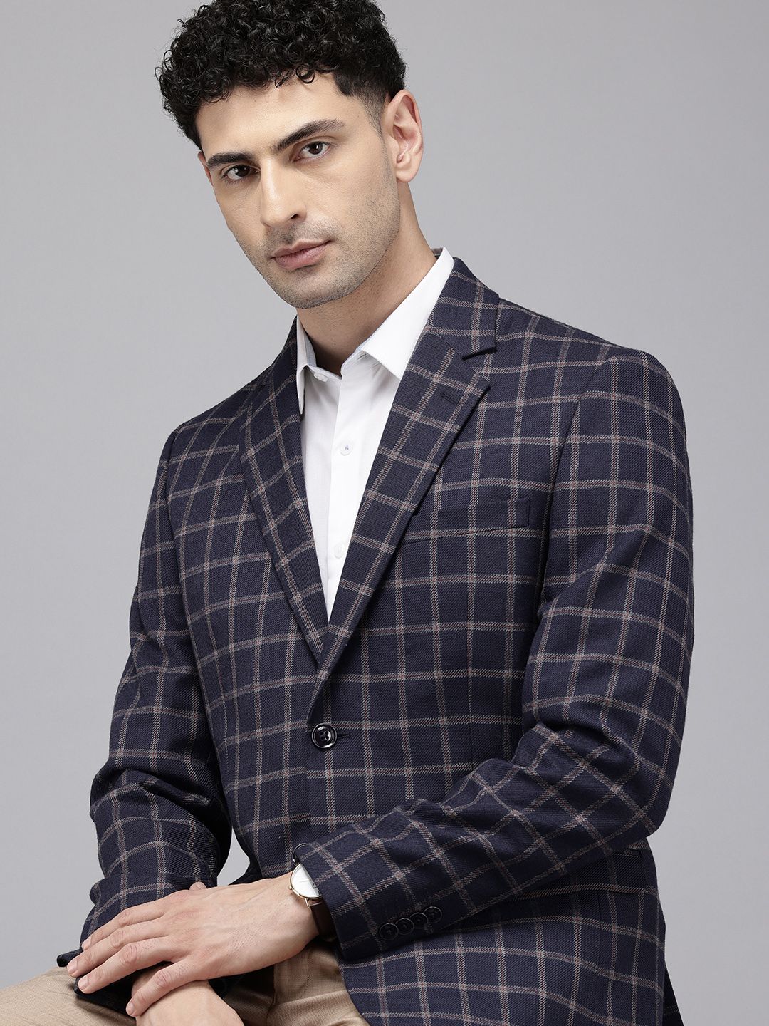 Park Avenue Checked Formal Blazer