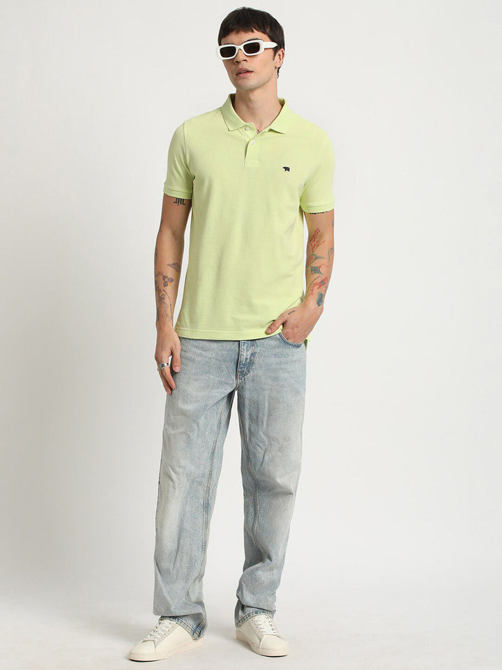 THE BEAR HOUSE Polo Collar Slim Fit Cotton T-shirt
