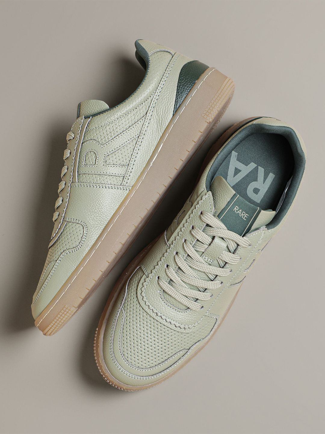 RARE RABBIT Men Perforations Leather Sneakers