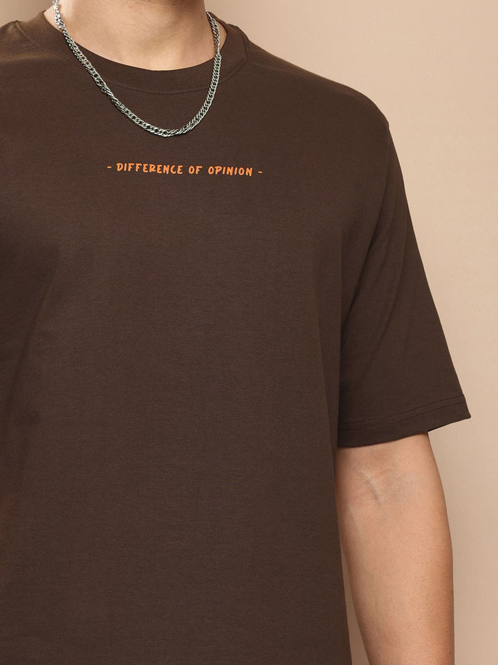 Difference of Opinion Men Typography Printed Pure Cotton Oversized T-shirt