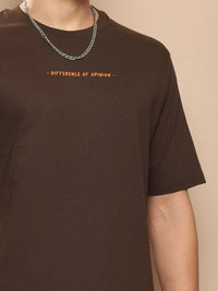 Difference of Opinion Men Typography Printed Pure Cotton Oversized T-shirt