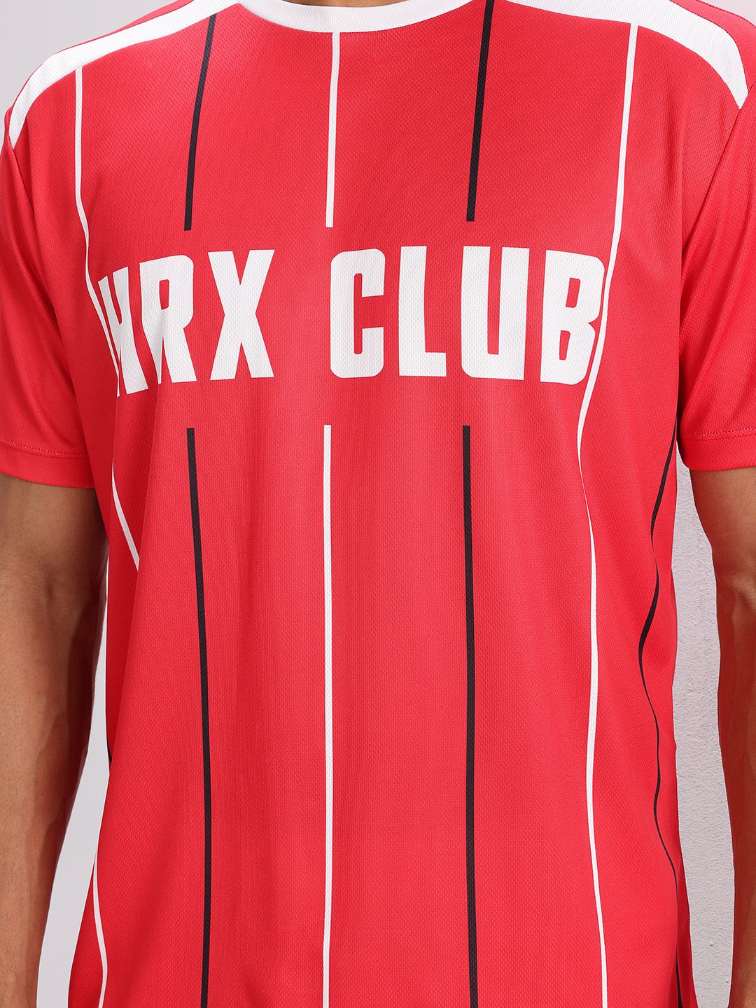 HRX by Hrithik Roshan Striped & Printed Football Jersey