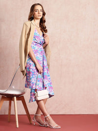 all about you Floral Print Asymmetric Wrap Dress