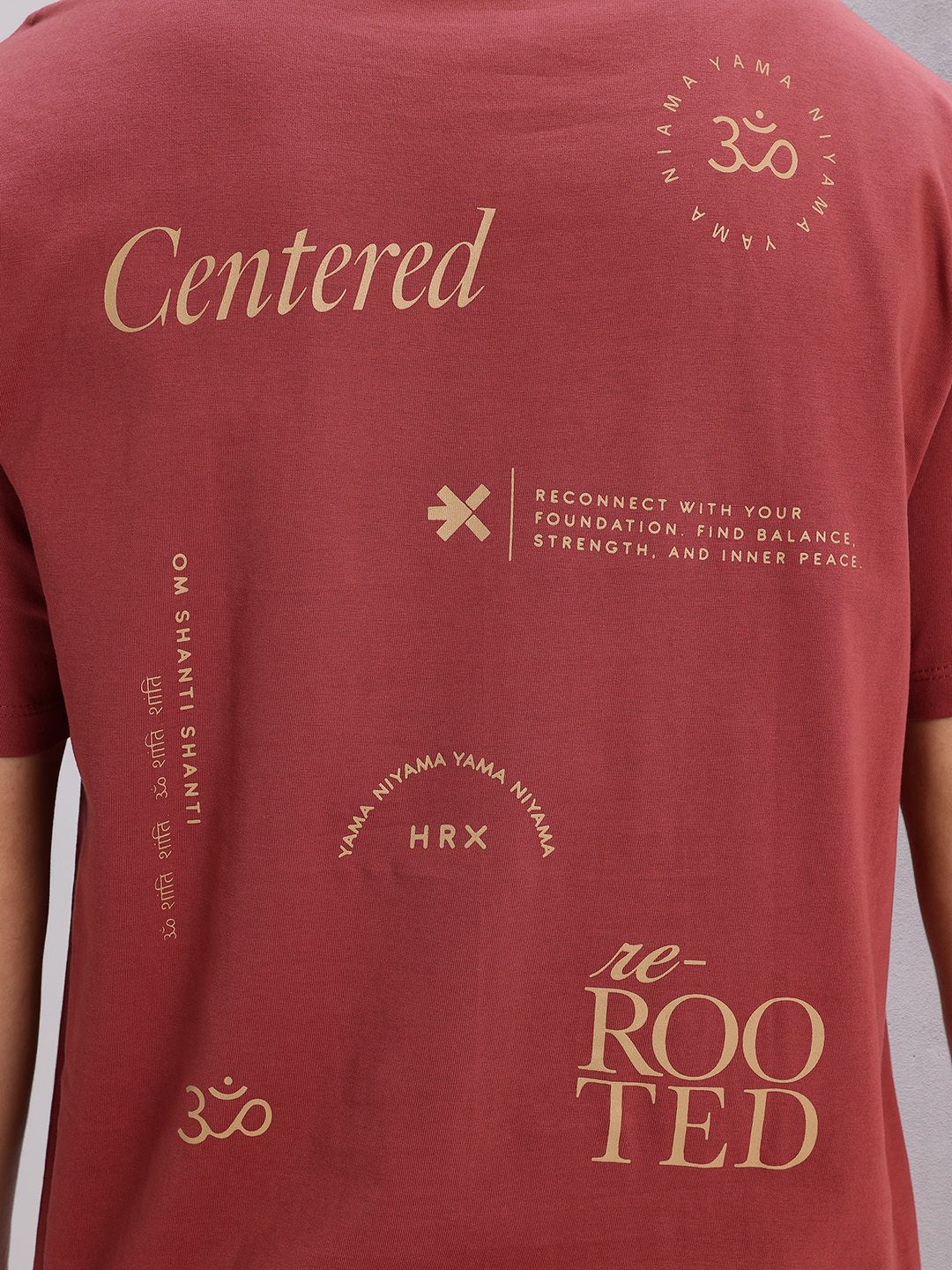 HRX by Hrithik Roshan Typography Printed Pure Cotton Yoga T-shirt