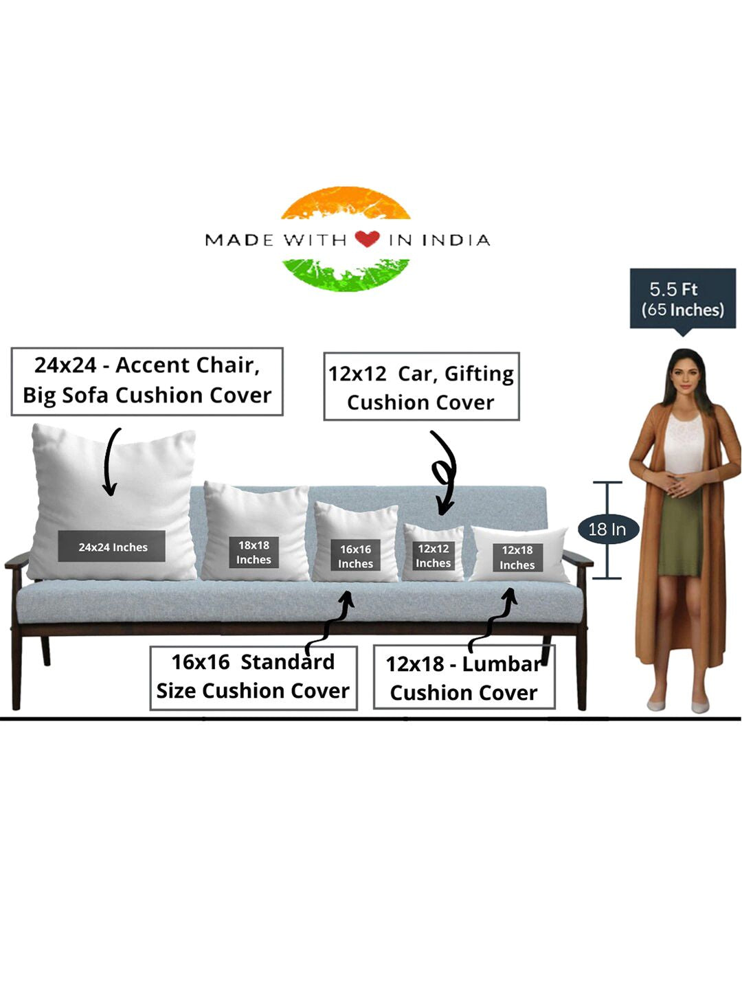 Set Stitchnest 2 Blue & Beige Floral Printed Rectangle Cushion Cushing