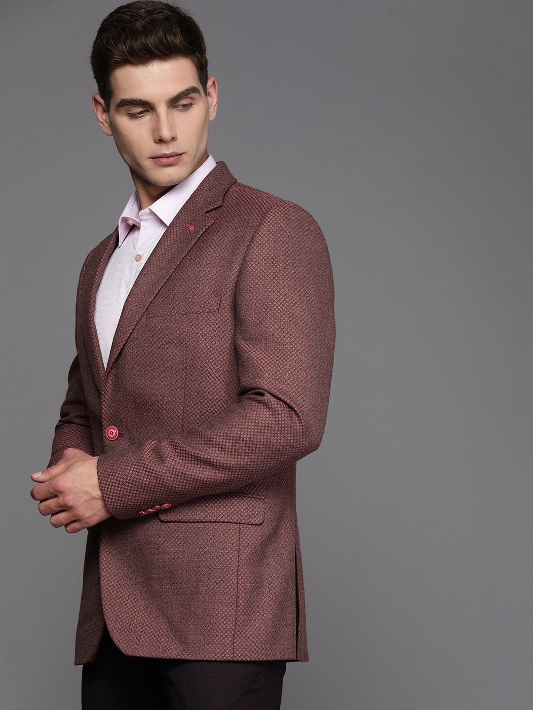 Raymond Men Self Design Single Breasted Formal Blazer