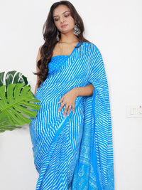 Saree mall Leheriya Printed Pure Cotton Saree