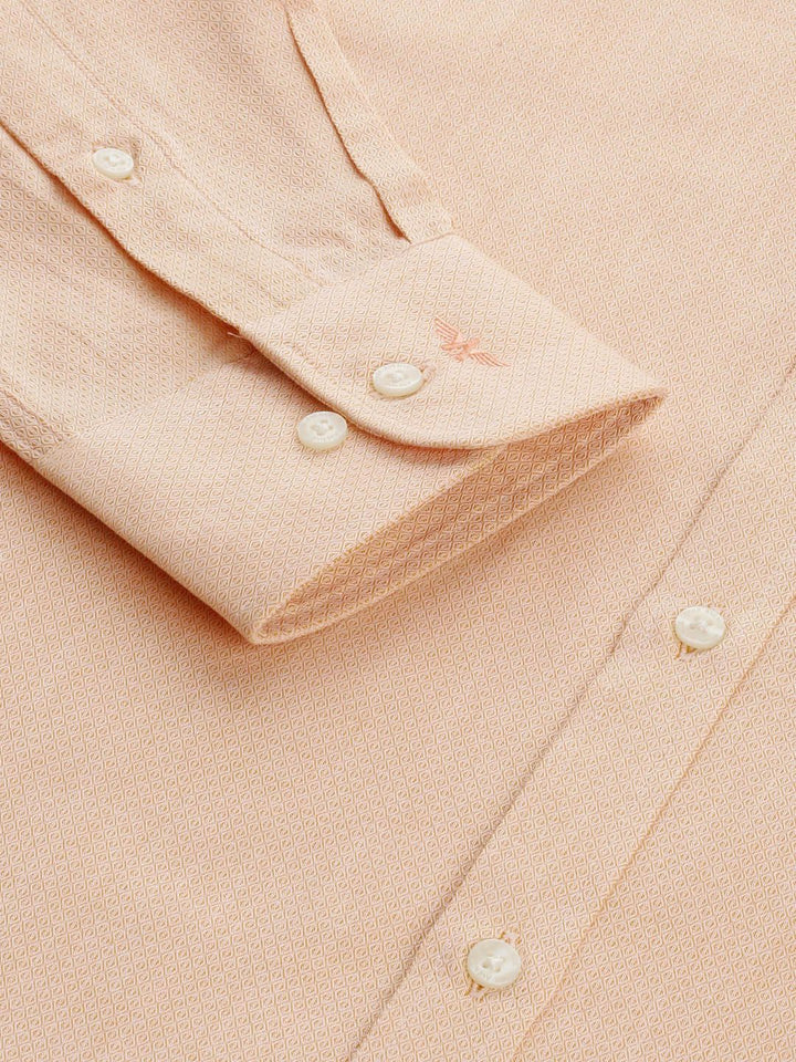 Park Avenue Men Slim Fit Micro Ditsy Geometric Opaque Self Design Pure Cotton Formal Shirt