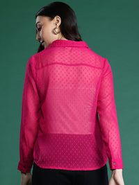 DressBerry Dobby Sheer Casual Shirt