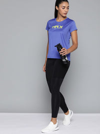 HRX by Hrithik Roshan Training Women SATIN SKY Rapid-Dry Brand Carrier Tshirts