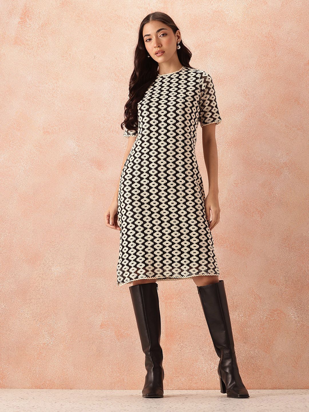 all about you Geometric Midi Dress