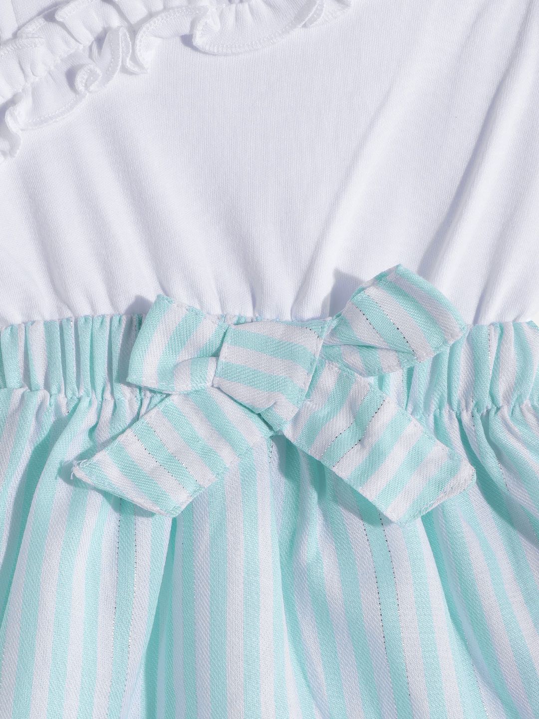 Moms Love Infant Girls Striped Pure Cotton Dress with Bow Detail