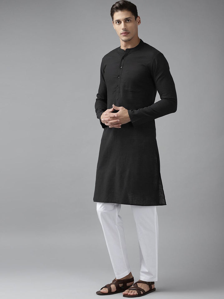 See Designs Men Black Regular Pure Cotton Kurta with Pyjamas