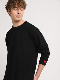 THE BEAR HOUSE Round Neck Relaxed Fit Drop Shoulder Sleeves Sweatshirt