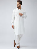SOJANYA Men Off-White Solid Kurta with Salwar