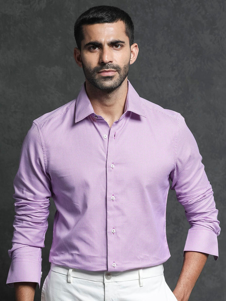 RARE RABBIT Men Genium Slim Fit Checked Cotton Shirt