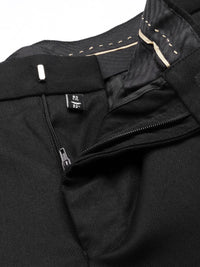 Park Avenue Men Black Smart Fit Low-Rise Formal Trousers