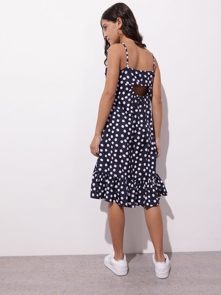 DressBerry Spot Obsession Print Ruffled A-Line Dress