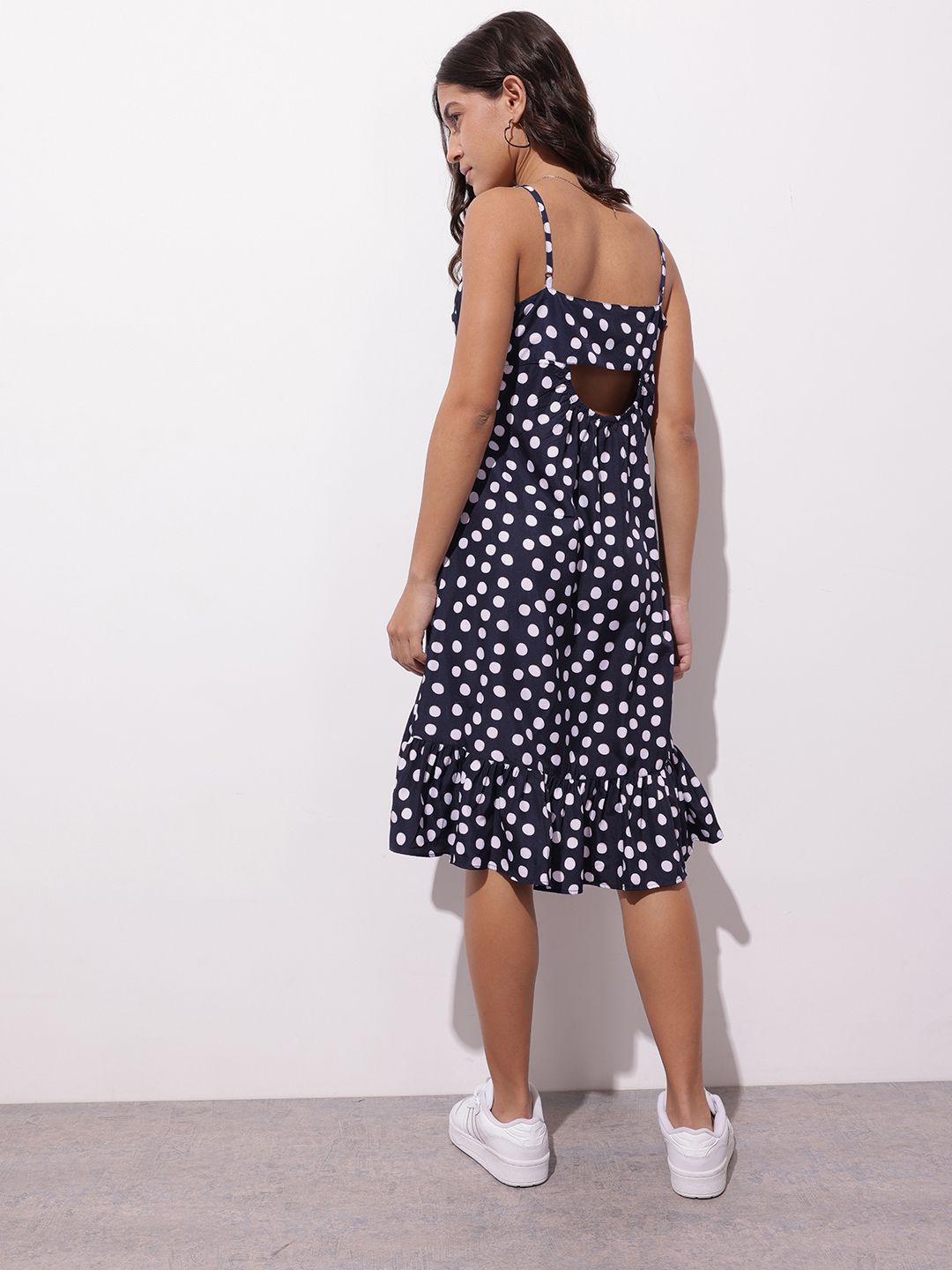 DressBerry Spot Obsession Print Ruffled A-Line Dress
