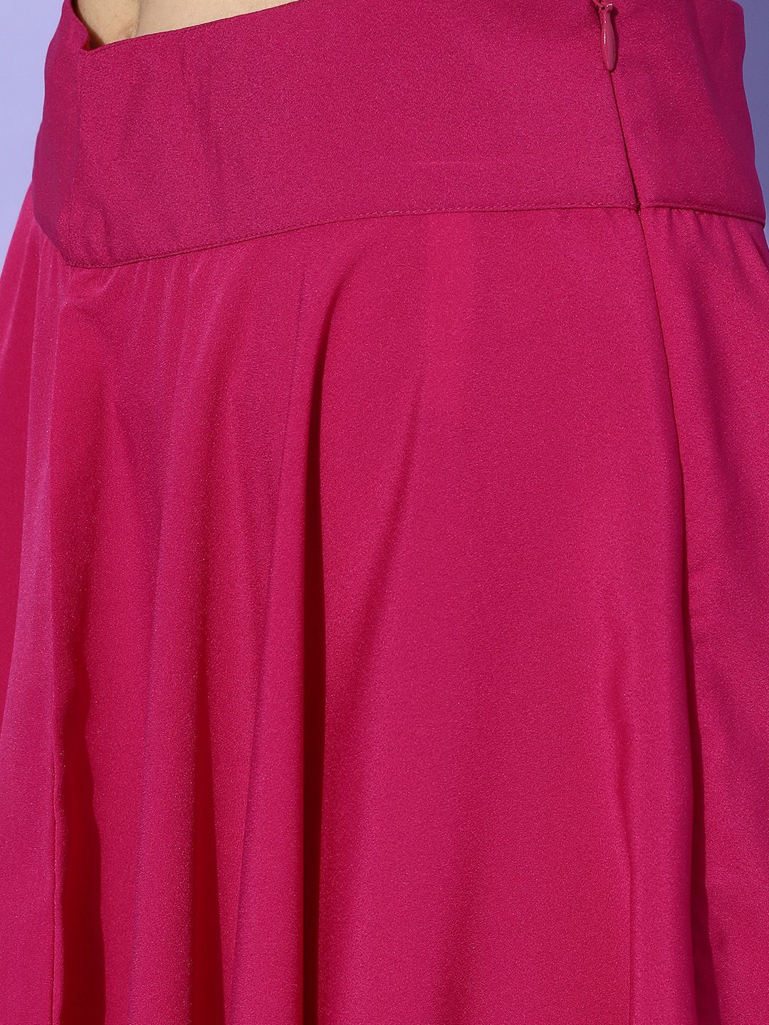 Berrylush Women Pretty Pink Solid Flared Skirt
