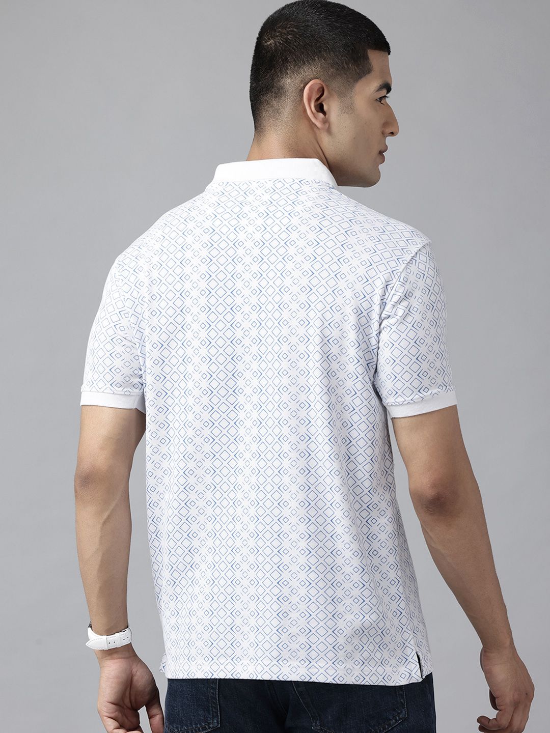 Park Avenue Men Printed Polo Collar Slim Fit T-shirt