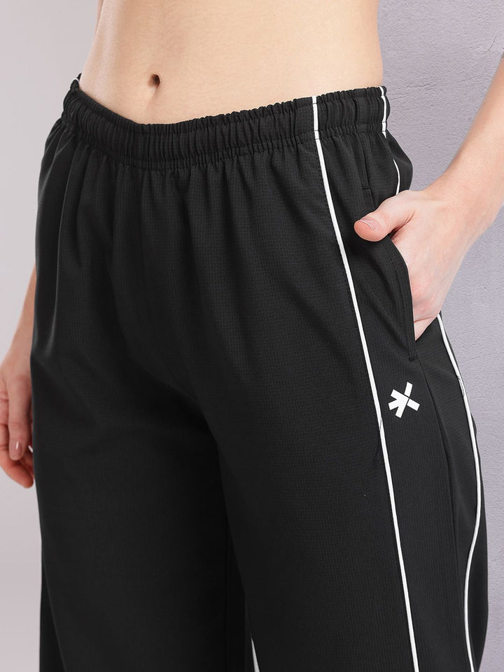 HRX by Hrithik Roshan Women Contrast Piping Rapid-Dry Flared Training Track Pants