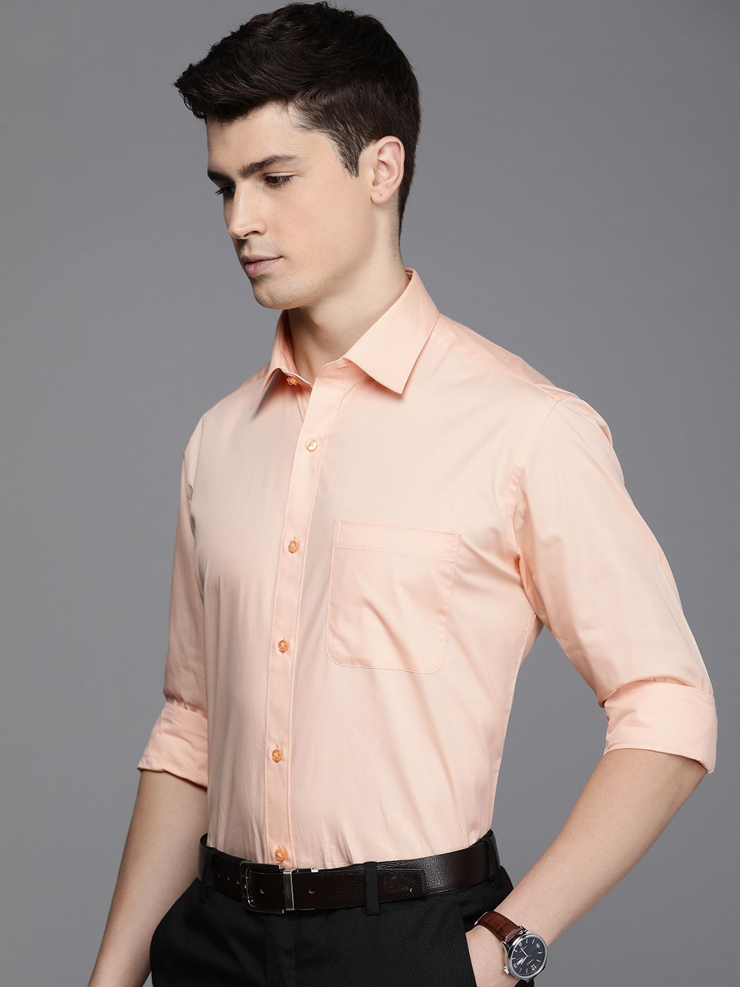 Raymond Pure Cotton Slim Fit Solid Formal Shirt