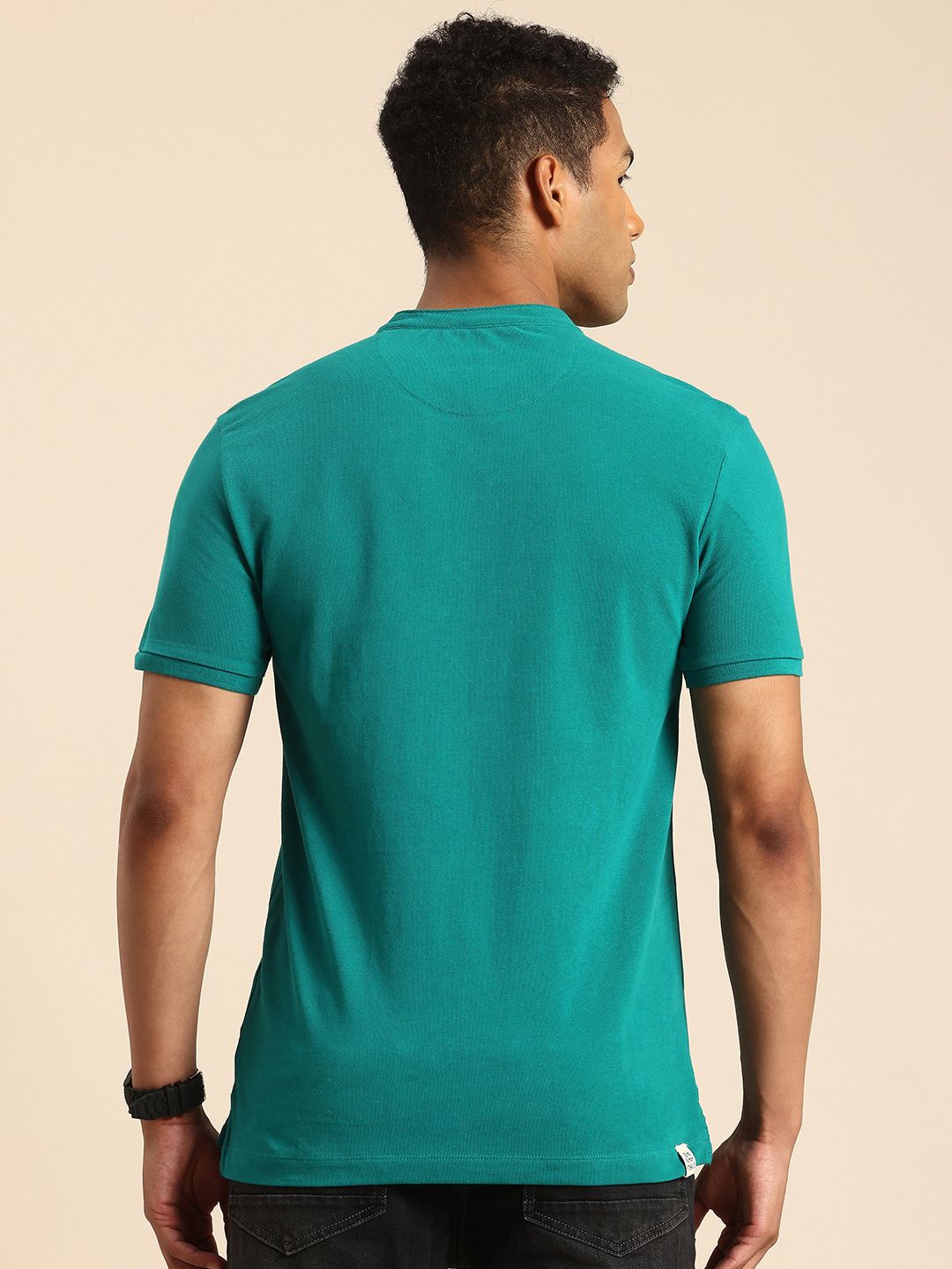 Being Human Henley Neck Pure Cotton T-shirt