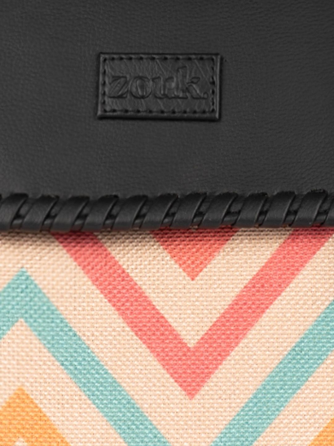 ZOUK Geometric Printed Structured Handheld Bag