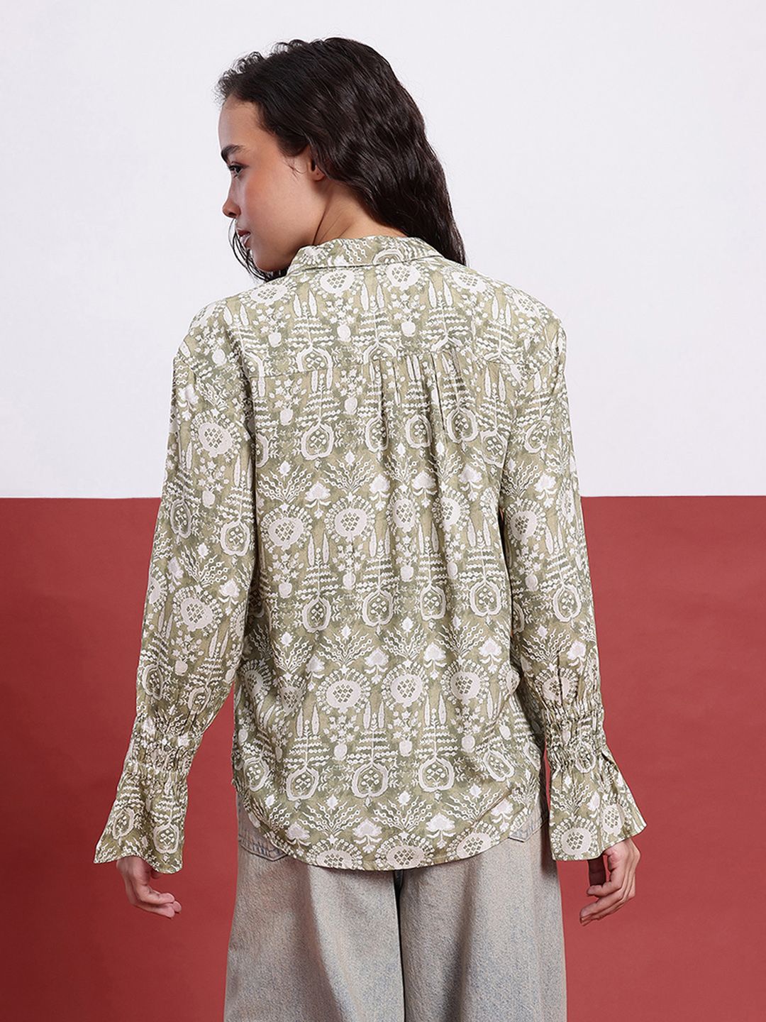 DressBerry Indie Vibes Printed Shirt Style Top