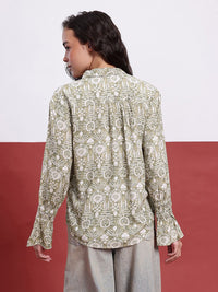 DressBerry Indie Vibes Printed Shirt Style Top