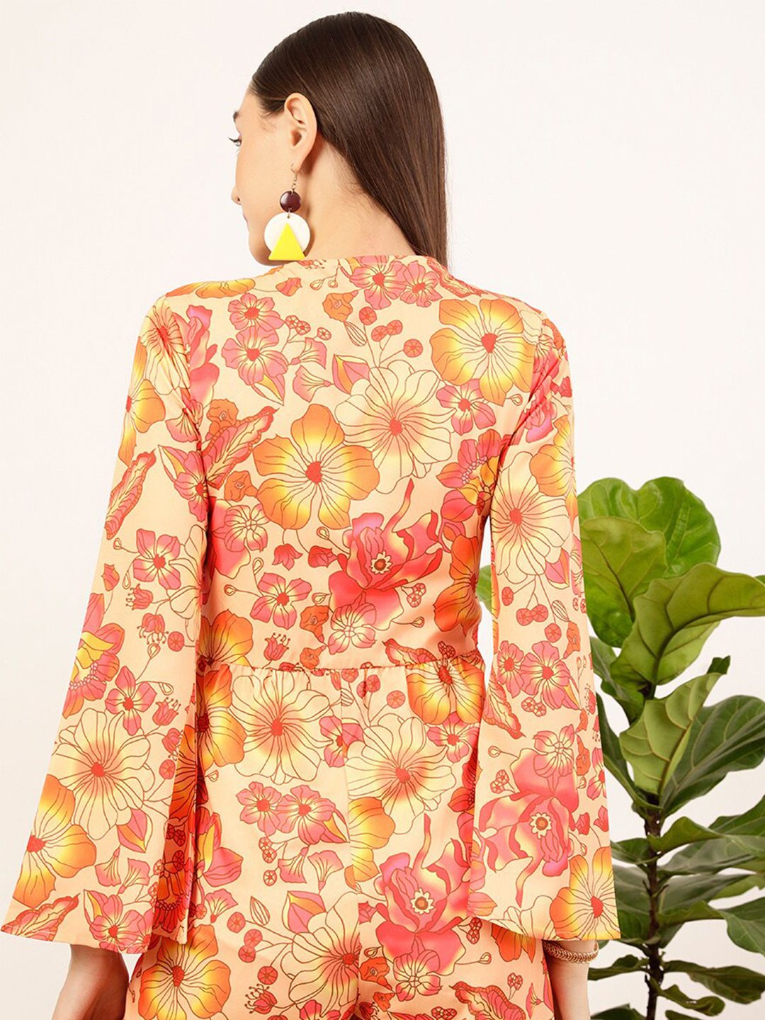 STREET 9 Floral Printed Tie Up Neck Jumpsuit