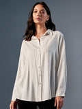 AND Vertical Stripes Spread Collar Casual Shirt