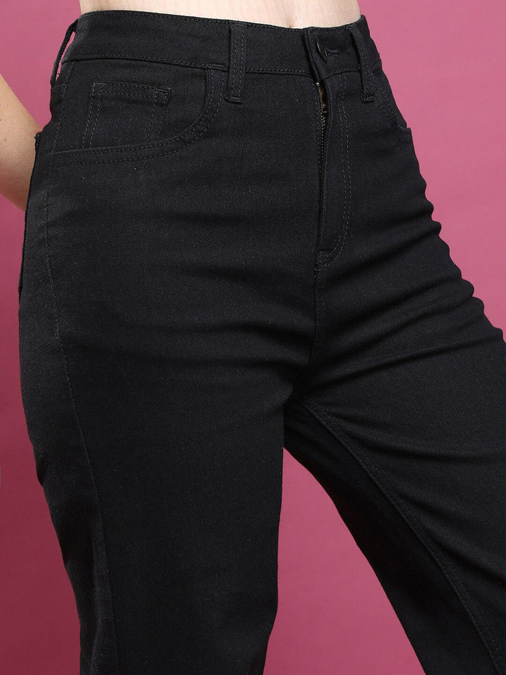 Basics By Tokyo Talkies Women Flared Clean Look Stretchable Jeans