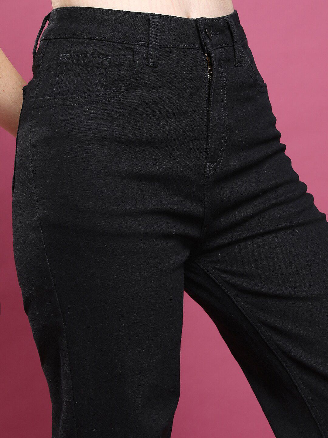 Basics By Tokyo Talkies Women Flared Clean Look Stretchable Jeans