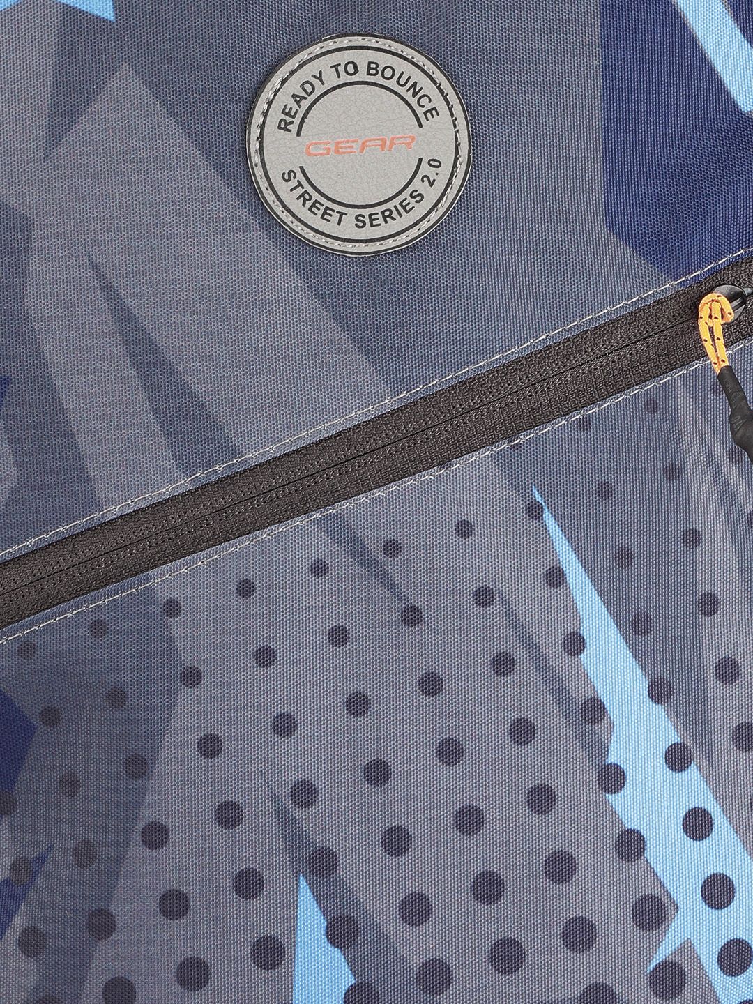 Gear Unisex Grey & Orange Geometric Print 16 Inch Laptop Backpack