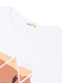 Bewakoof Men White & Coral Printed T-shirt