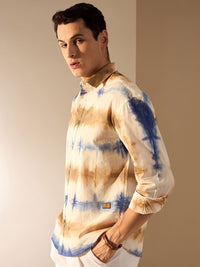DENNISON Men Tie and Dyed Cotton Oversized Shirt