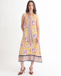 RAREISM Floral Print Tie Up A-Line Dress